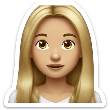 Brown with blonde highlights long haired girl portrait sticker