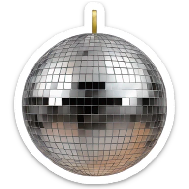 New Year’s Eve disco ball no face sticker
