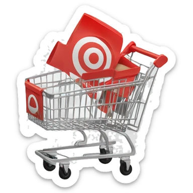 All Red Target shopping cart sticker
