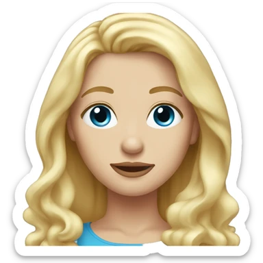 Woman long blond hair and Blue eyes sticker