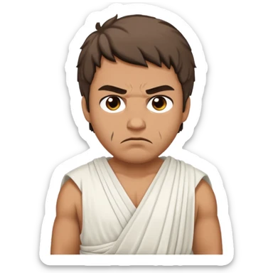evil man with greek dress toga sticker