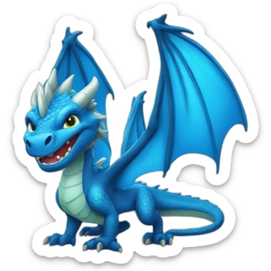 dragon azul hola sticker