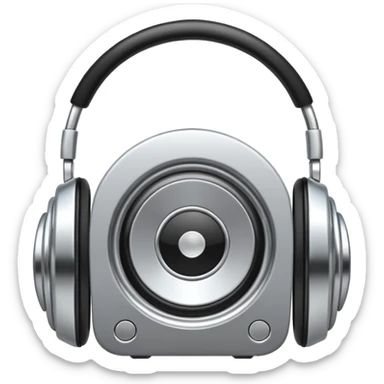 audio metallic silver chrome sticker