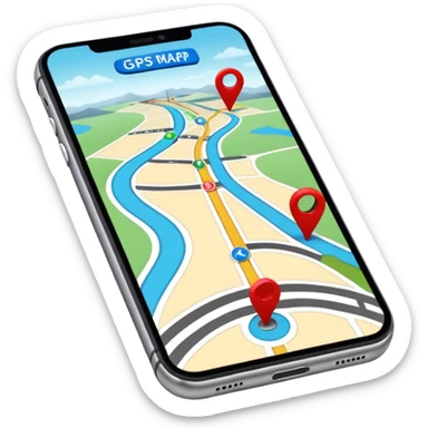 GPS map on iPhone Verticla standing sticker