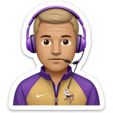 football coach with headset MINNESOTA VIKINGS PURPLE AND GOLD sticker