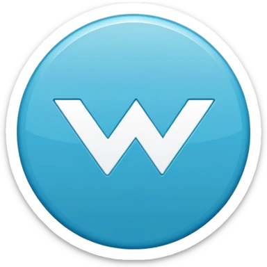 "A small solid cyan-blue circle with a centered bright white check mark, clean and minimal, symbolizing trust and distinction." sticker