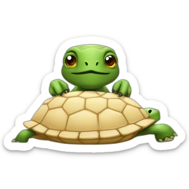 Tortuga asomando la cabeza por un agujero sticker