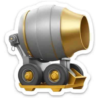 a cement mixer wearing gold jewelry sticker
