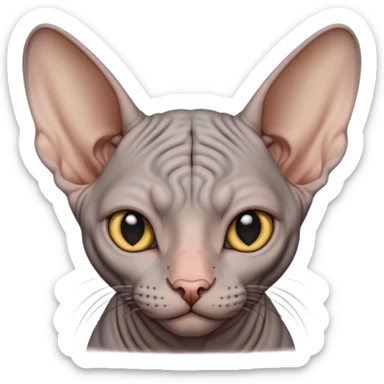 Cute gray sphynx cat sticker