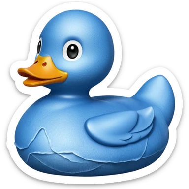 Denim rubber duck sticker