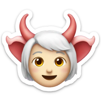 The heart with cute horns sticker