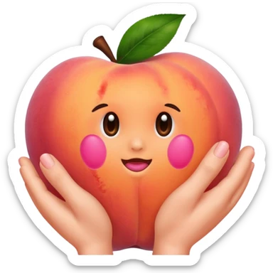 Peach with handprints sticker