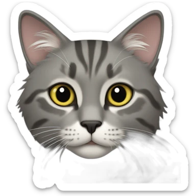 grey norweigian forest cat sticker