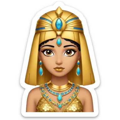 Cleopatra with gold sequin outfit sticker