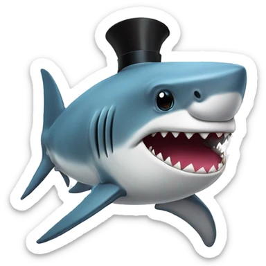 Shark with a top hat sticker