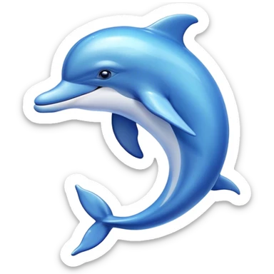 Beautiful and Majestic Dolphin Portrait Emoji, Radiating serene elegance and adorable charm with a graceful, streamlined form and luminous, glossy blue skin that shimmers under the sun, gentle, expressive eyes and a soft, content smile, Simplified yet exquisitely endearing features, highly detailed, glowing with a soft, majestic aquatic light, high shine, calm and enchanting, stylized with an air of timeless oceanic beauty, soft glowing outline, capturing the essence of a beautiful and majestic dolphin that embodies the pure magic of the sea! sticker