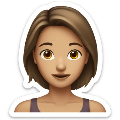 Brown hair brown eyed girl that is tan sticker