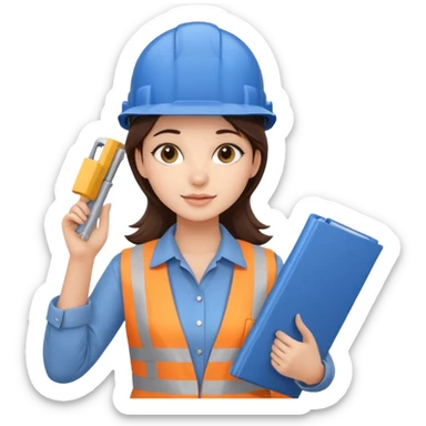 girl architect - brunette - 20 years old cute pose sticker