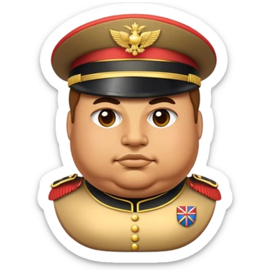 Cinematic Realistic Botero Bronze Roman fat Soldier Emoji. sticker