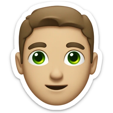 A white paper scroll held by a light-skinned man with green eyes and styled brown hair sticker