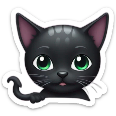 Black cat mermaid sticker