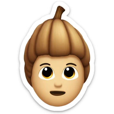 acorn emoji no face sticker