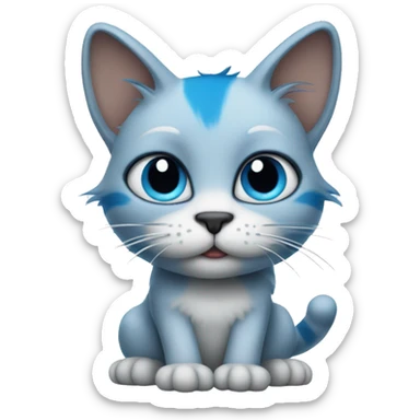 A blue Smurf cat sticker