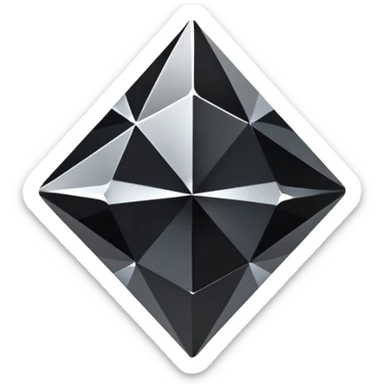 black diamond  sparkle chrome four-point star diamond  sticker