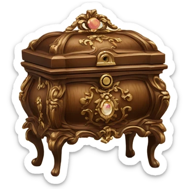 rococo brown jewelry box sticker