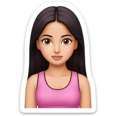 ipretty bratz emoji of katrina kaif wearing a pink top sticker