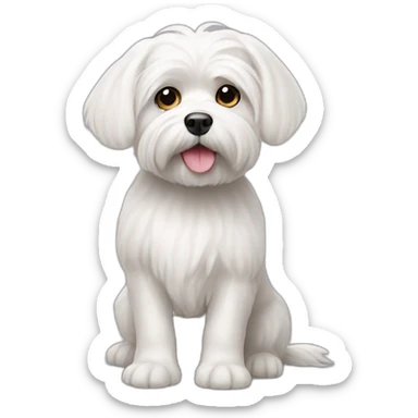 white maltese dog sticker