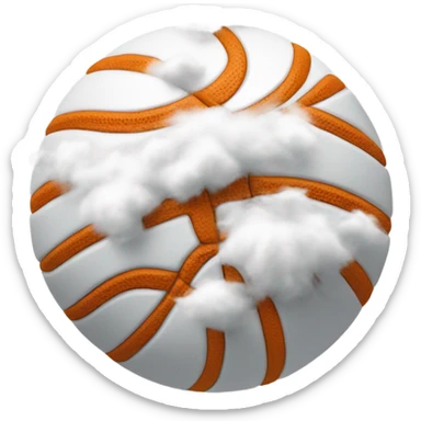 Cloud playing basketball  sticker