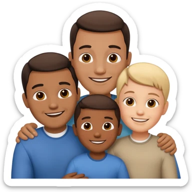 family with two fathers and one child sticker
