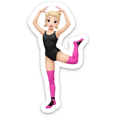 sport dancer in black leotards and pink socks who talk sticker