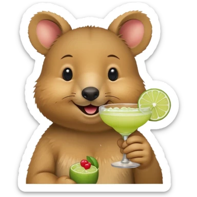 quokka having margarita sticker