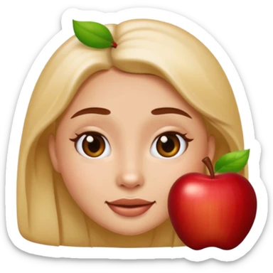 Kaitlyn Santa Juana as an emoji, apple style, simple facial features, friendly expression sticker