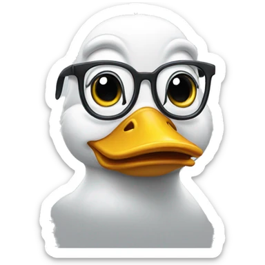 Duck wearing eyeglasses sticker