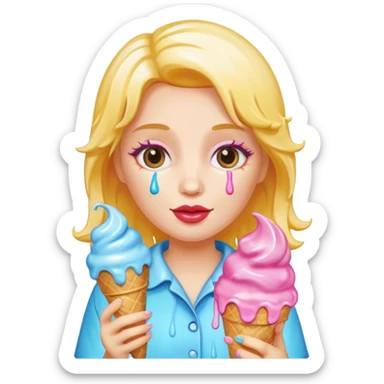 Dolly holding ice cream sticker