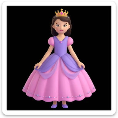 girls in a princess dress sticker