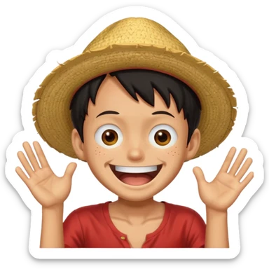 Lufy louthing and saying LOL sticker