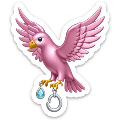 aguja rosa hilo plateado sticker