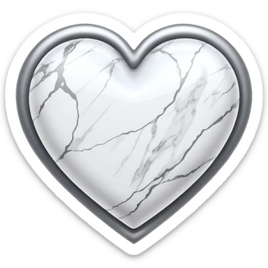 white heart with a marble texture sticker