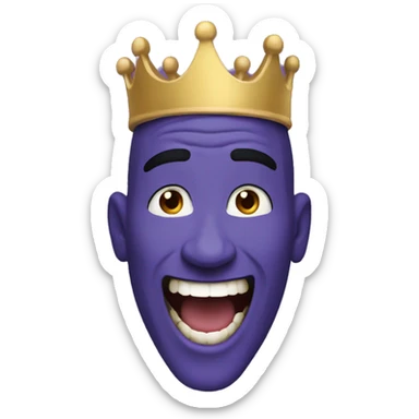 The purple king laughs sticker