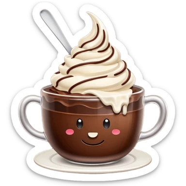 Ice Cacao with whipping cream  sticker