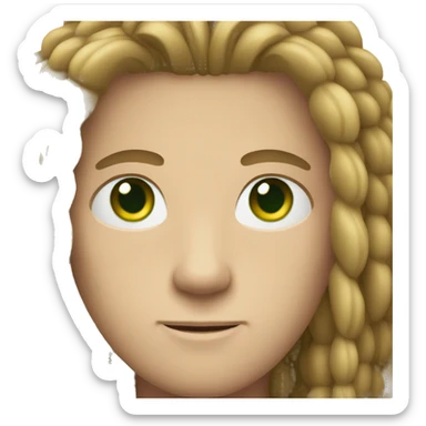 white man with brunette hair dreads no mustache green eyes sticker