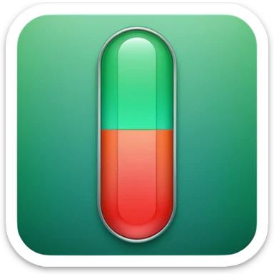A vertical capsule-shaped progress bar with a color gradient from green at the bottom to red at the top. The bar is divided into segments by thin lines, with bold, outlined numbers scaling upward next to it.  sticker