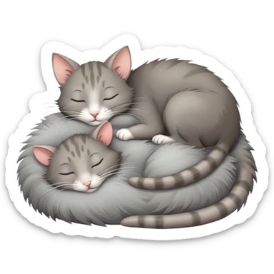 Cat sleeping with rat sticker