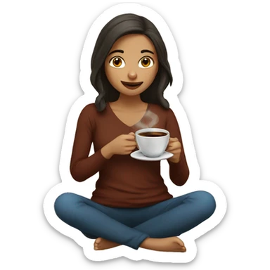 A girl drinking Turkish coffee sticker