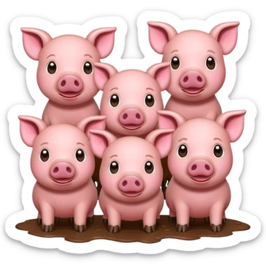 group of pigs sticker