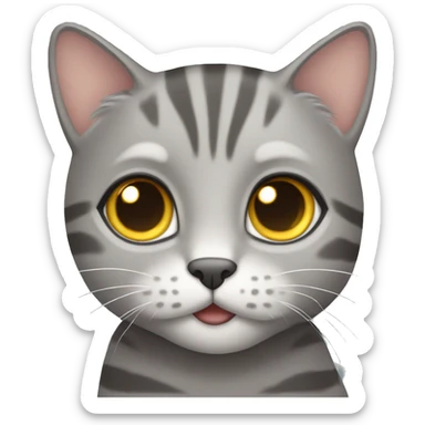 Cute Grey tabby cat with grey eyes sticker